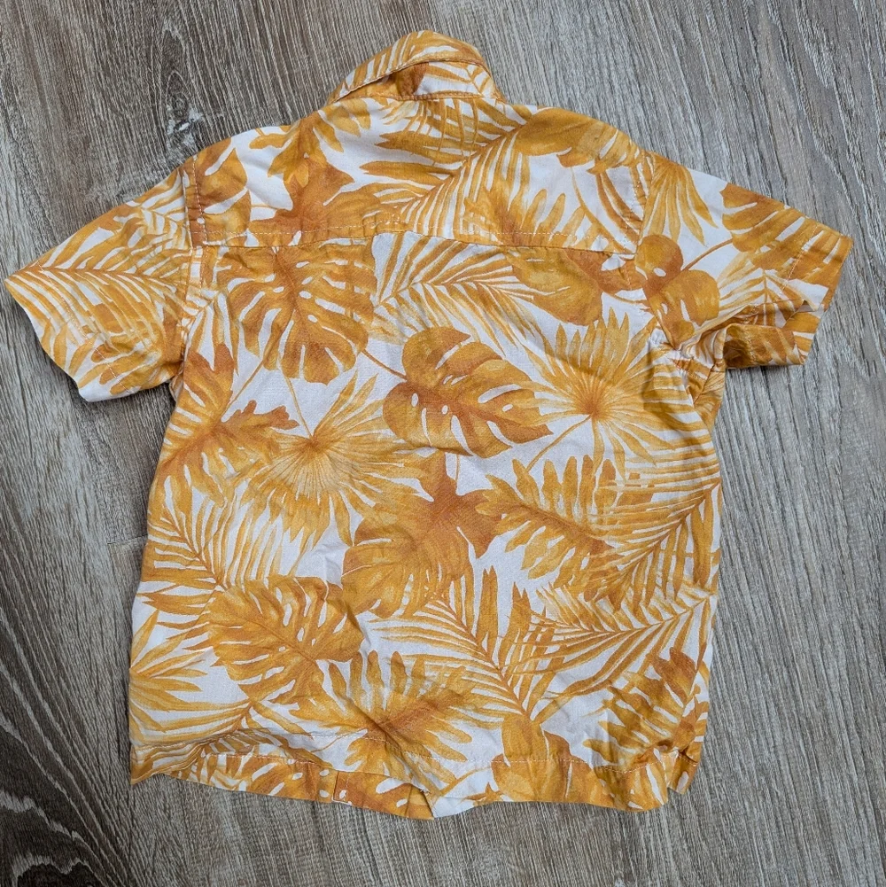 Janie And Jack The Palm Cabana Shirt And Swim Bottoms Size 18 - 24 Months